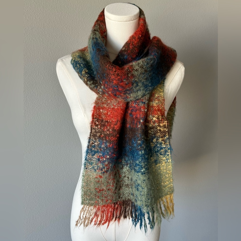 Simons Importation De France 20% Mohair Lightweight Scarf 🧣-Fall colors 🔥